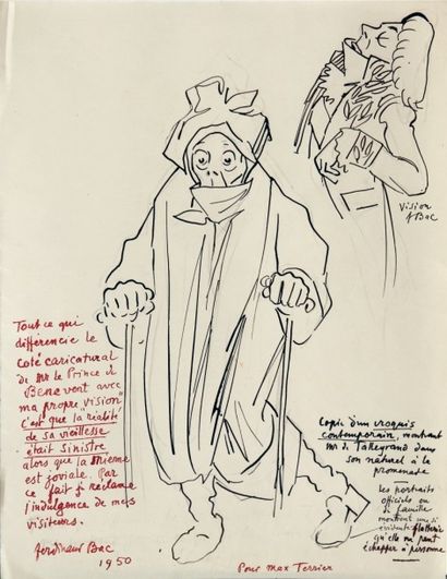 Ferdinand BAC (Stuttgart, 1859 - Paris, 1952) TROIS CARICATURES POSTHUMES DU PRINCE...