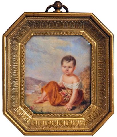 Zoé de MIRBEL (Cherbourg, 1796 - Paris, 1849) PORTRAIT PRÉSUMÉ D'UN ENFANT ROYAL...