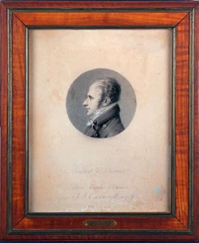 J.J dit Casimir KARPFF (1770-1829) PORTRAIT DE M. BRASSIER DANS UN MÉDAILLON CIRCULAIRE...