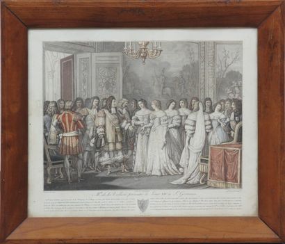 LEGRAND d’après Horace VERNET Mademoiselle de La Vallière présentée à Louis XIV -...