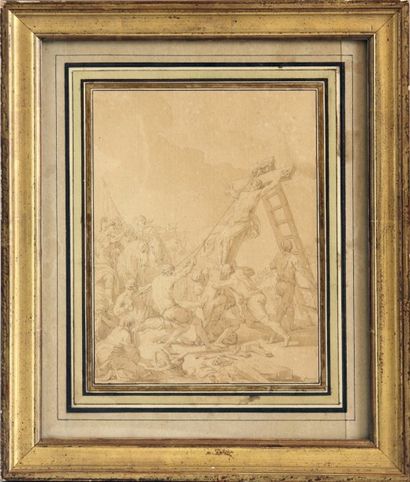 Louis LAGRENEE (1725 - 1805) Crucifixion du Christ, érection de la Croix.

Dessin...