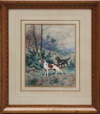 Georges Frédéric ROTIG (1873 - 1961) Deux chiens de chasse.

Aquarelle sur papier,...