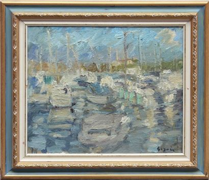 Pierre GOGOIS (né en 1935) "Le port de Samarges".

Huile sur toile, signée en bas...
