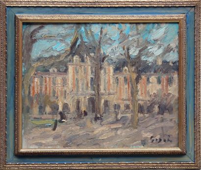 Pierre GOGOIS (né en 1935) Place des Vosges.

Huile sur toile, signée en bas à droite.

Haut....