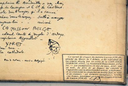D’après Lucien JONAS Armée anglaise, juin 1915.

Fac - similé d’un carnet de croquis,...