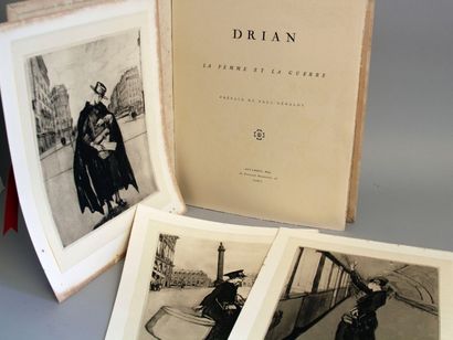 D’après Etienne Adrien DRIAN La femme et la guerre.

Douze lithographies en noir.

Devambez...