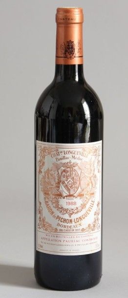 null 1 bouteille CHÂTEAU PICHON LONGUEVILLE, 2ème cru Pauillac, 1988.