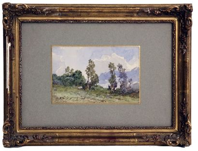 Henri Joseph HARPIGNIES (1819 - 1916) Paysage aux peupliers.?

Aquarelle, signée...