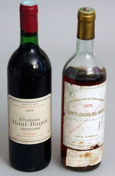 null 1 Bouteille CHÂTEAU HAUT BAGES Averous, Pauillac, 1978. On y joint 1 Bouteille...