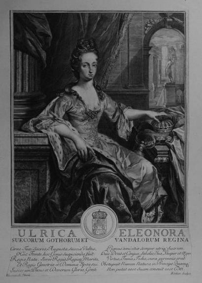 null SUÈDE (Ulrique Éléonore, reine de) [1688-1741], par Gérard Edelinck, s. d.,...