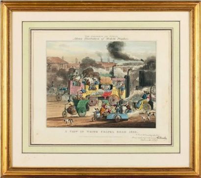null "A view in White Chapel Road, 1830".

Gravure coloriée dédicacée à Louis de...
