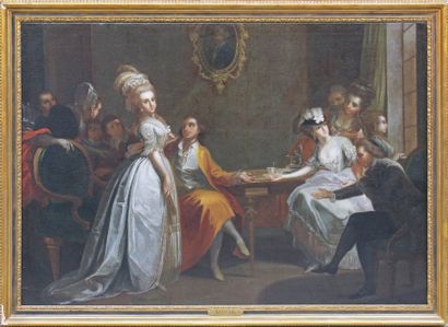 Johann Josef Karl HENRICI (1737-1823) SCÈNES DE CONCERT ORIENTAL Paire de toiles...