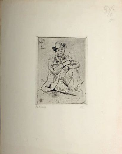 D'APRÈS PAUL CÉZANNE Homme assis (Guillaumin au pendu) Portrait de femme Deux lithographies,...
