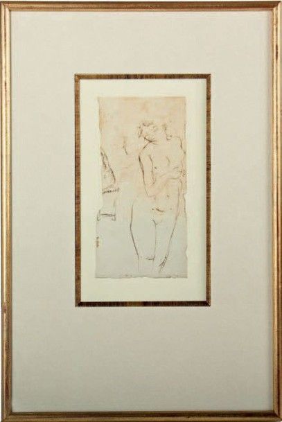 Pierre BONNARD (1867-1947) Nu debout Dessin à l'encre 18,5 x 9 cm Provenance: - Vente...