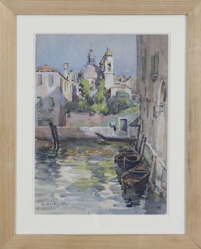 Camille CARLIER - VIGNAL (XIXe siècle - XXe siècle) 
Canal à Venise
Aquarelle sur...