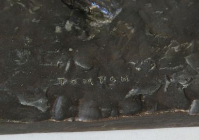 D'après François POMPON (1855-1933) 
Cerf bramant
Epreuve en bronze patine, signee,...