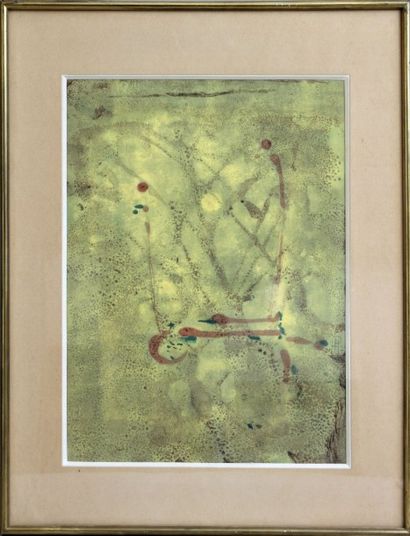 HANS PFEIFFER (1907-1994) 
Sans titre fond vert, 1929
Aquarelle, signee des initiales...