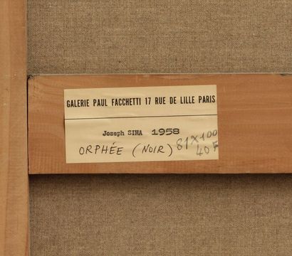 Joseph SIMA (1891-1971) Orphée, (noir), 1958 Huile sur toile, signee des initiales...