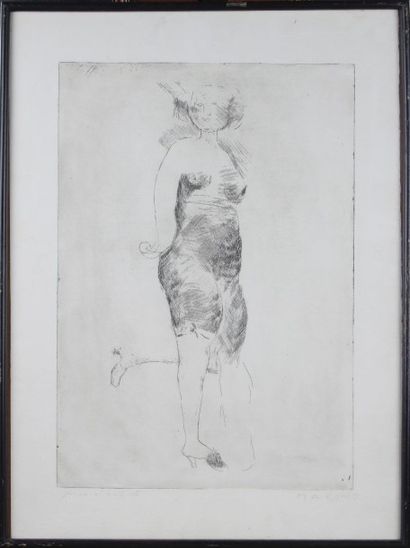 D'après Marino MARINI (1901-1980) Femme debout nue.

Gravure en noire, annotée dans...