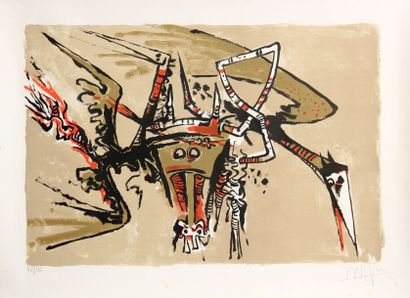 Wifredo LAM (1902-1982) Sans titre I.

Lithographie, numérotée 163/300 en bas à gauche...