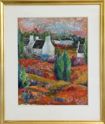 D'après Tony AGOSTINI (1916-1990), "Paysage breton". Monotype, signé. 

(36 cm x...