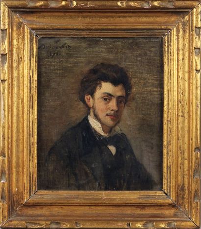 DUBOUCHEX, XIXe siècle 
Portrait de jeune homme de trois quart
Huile sur toile, signée...