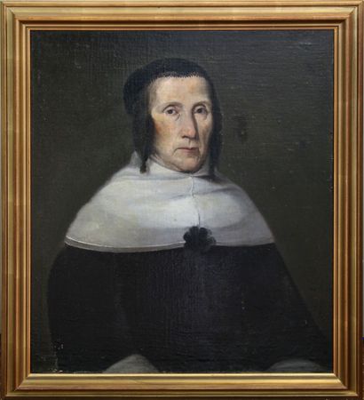 Ecole Française du XVIIIème siècle Portrait de Sainte Jeanne de Chantal. (Indication...