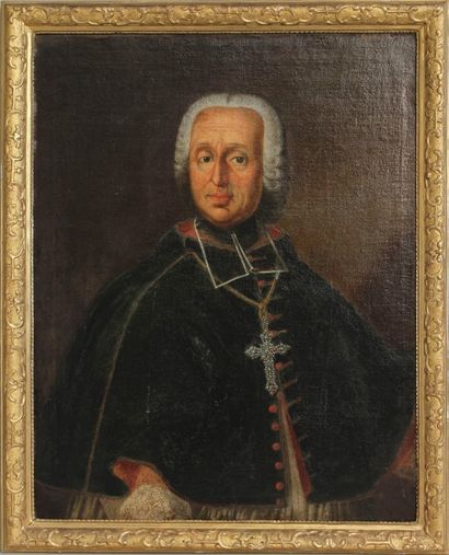Ecole Suisse du XVIIIème siècle Portrait d'un prince évêque.

Huile sur toile.

Haut.:...