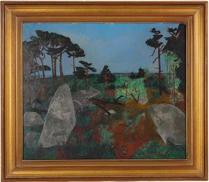 André MARCHAND (Aix-en-Provence, 1907-1998) Paysage dans la forêt de fontainebleau.

Huile...