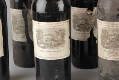 null QUATRE MAGNUMS de Chateau Lafite-Rothschild Premier cru Pauillac 1967. (Etiquettes...