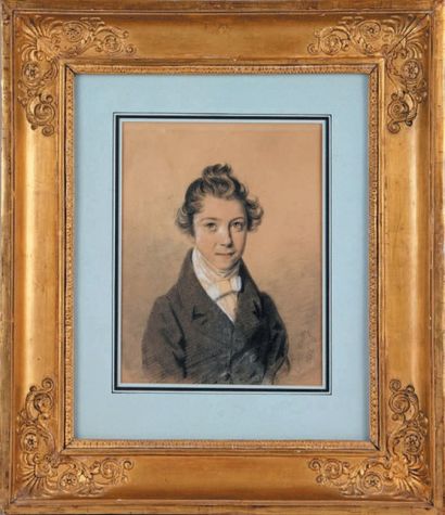 Jules BOILLY (1796-1874) Portrait de jeune homme
Fusain, estompe, rehauts de blanc,...