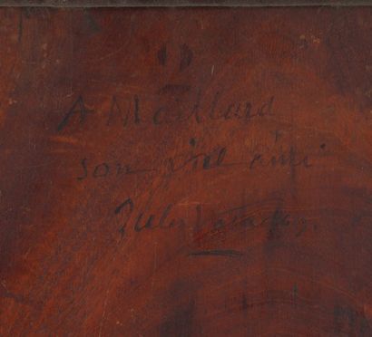 Jules Emmanuel VALADON (1826-1900) La pleureuse
Huile sur panneau, signée à la pointe...