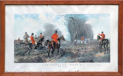 HARRIS d'après HERRING, XIXe siècle «Fox Hunting»
Lithographie en couleurs.
Haut.:...
