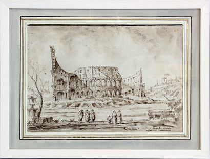 Dans le goût de GUARDI, vers 1921 

Vue du Colisée et vue d'une arche.

Deux dessins...