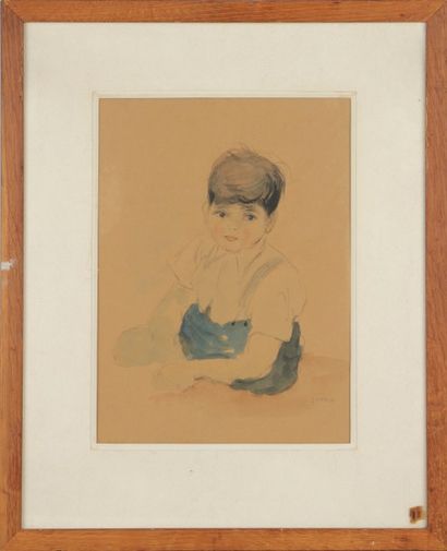 STERN, XXème siècle 

Portrait de petit garçon.

Dessin au crayon et à l'aquarelle.

Haut....