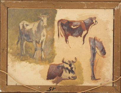 François Auguste ORTMANS (1826-1884) 

Étude de vache debout.

Paysage et étude de...