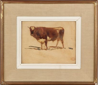 François Auguste ORTMANS (1826-1884) 

Deux études : vache et biche.

Deux huile...