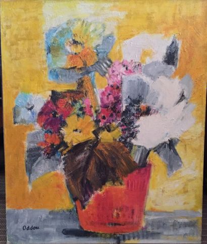 Simone ODDOU (1911-2003) Bouquet jaune.
Huile sur toile, signée en bas à gauche.
Haut....