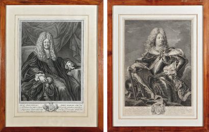 Nicolas TARDIEU, d'après Hyacinthe RIGAUD Portrait du Duc d'Antin Gravure en noir....