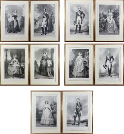 NOËL et GREVEDON d'après WINTERHALTER 1843 Portraits de la famille d'Orléans : Louis...