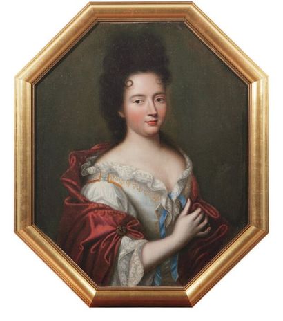 ÉCOLE FRANÇAISE du XVIIe siècle Portrait d'une jeune femme, coiffée à la Fontange,...