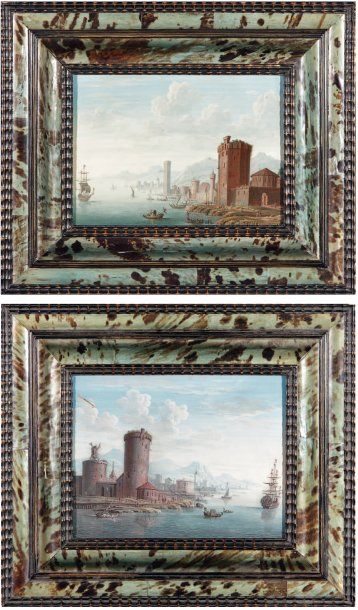 Orazio GREVENBROEK (1670-1743) Vues imaginaires de fortifications portuaires et de...