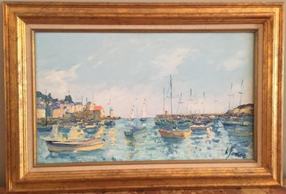null Henri JONAS (né en 1934)
Le port de Sauzon
Huile sur toile signée en bas à droite....