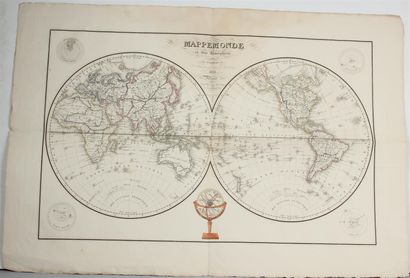 null D'après A. LORRAIN, fils à Paris
Mappemonde en deux hémisphères, 1831
Gravure...