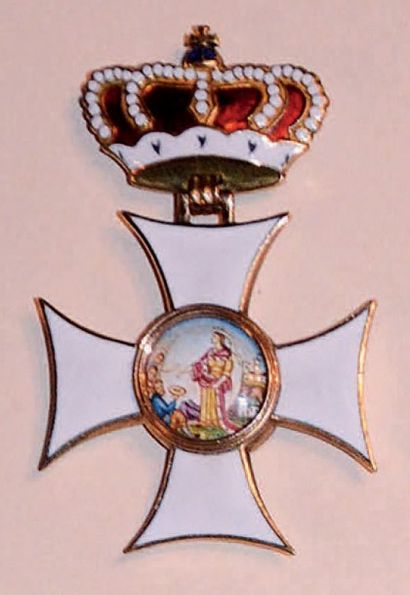 null *Ordre d’Elisabeth (1766) Croix de Dame, 42 x 65 mm, belle fabrication en or...