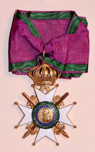 null *Ordre de la Branche Ernestine de Saxe (1833) Croix de commandeur avec glaives...