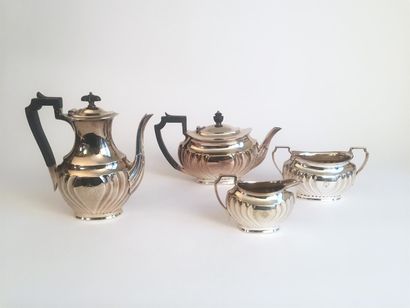 null Service à thé café en métal argenté composé d'une cafetière, une théière, un...