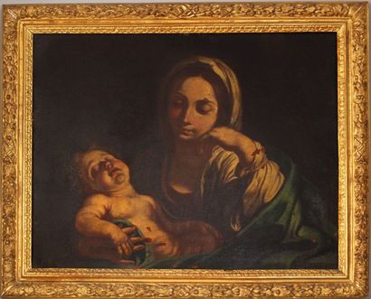 ÉCOLE ITALIENNE DE LA FIN DU XVIIE SIÈCLE - DÉBUT DU XVIIIE SIÈCLE Vierge à l'Enfant
Huile...