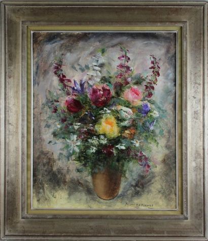 Jacques Michel G. DUNOYER (1933-2000) Vase de fleurs
Huile sur toile, signée en bas...