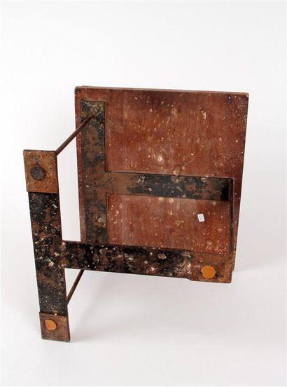  PIERRE CHAREAU (1883-1950) TABLE d'appoint, variante du tabouret SN3 du référencier...